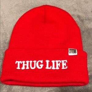 Red “THUG LIFE” Married to the Mob Beanie